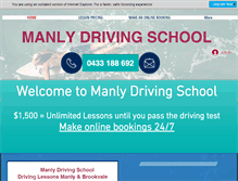 Tablet Screenshot of manlydrivingschool.com.au